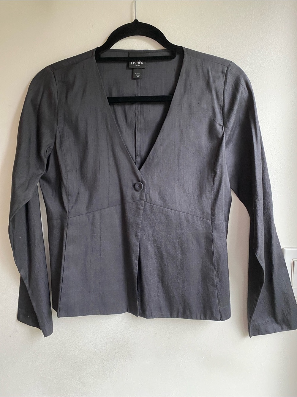Eileen Fisher Grey Silk Jacket 2P- 4P (PP)